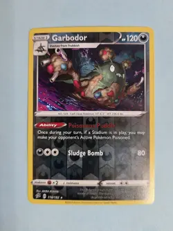 2020 Garbodor 118/192 - Reverse Holo Rare - Rebel Clash - NM/MINT Pokemon TCG - Image 1
