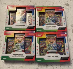 Pokemon TCG First Partner Illustration Collection Series 1 New Sealed lot of 4 - Image 1