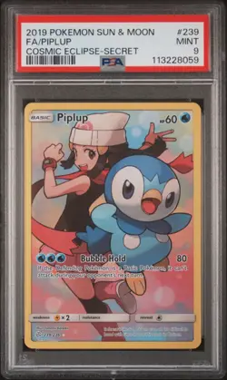 Pokemon TCG Piplup 239/236 Cosmic Eclipse! PSA 9! - Image 1