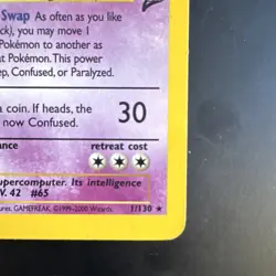 Pokemon TCG Alakazam 001/130 Base Set 2 Holo Rare Stage 2 80 HP 1999 - Image 5