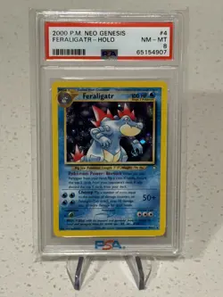 2000 Pokemon Feraligatr 4/111 Neo Genesis Rare Holo PSA 8 NM-MINT - Image 1