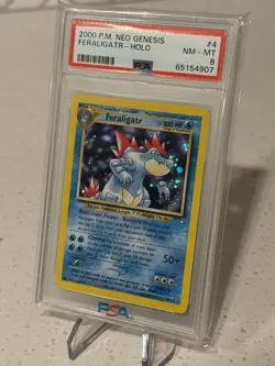 2000 Pokemon Feraligatr 4/111 Neo Genesis Rare Holo PSA 8 NM-MINT - Image 3