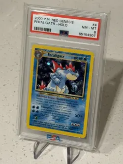 2000 Pokemon Feraligatr 4/111 Neo Genesis Rare Holo PSA 8 NM-MINT - Image 5