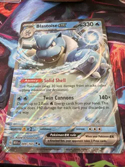 Pokemon Blastoise ex 009/165 Englisch, Jumbo Card - Image 1