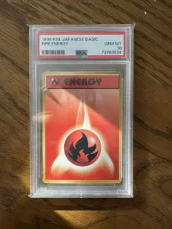 Pokemon 1996 Japanese Pocket Monsters Base Set Card Fire Energy PSA 10 - Image 1