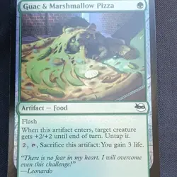 Magic: The Gathering Guac & Marshmallow Pizza Artifact Card Leonardo TMNT - Image 1