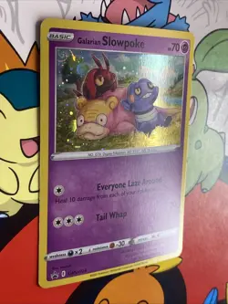 Pokemon Galarian Slowpoke SWSH126 HD Galaxy Swirl Black Star Promo Card 2021 NM - Image 1