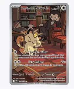 Pokemon Team Rocket's Meowth 203/182 Sv10: Destined Rivals SIR Card - Image 1