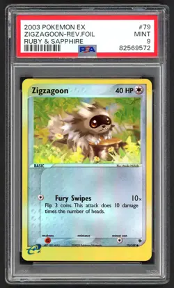 Pokemon Cards - PSA 9 Zigzagoon 79/109 - EX Ruby & Sapphire Reverse - MINT PSA9 - Image 1