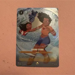 Disney Lorcana Raging Storm Winterspell Enchanted Card Foil Stitch Lilo 225/204 - Image 1
