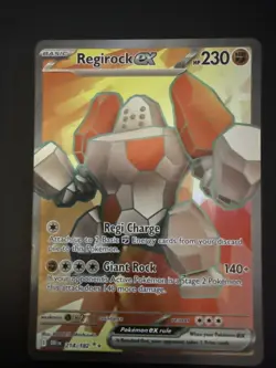 Pokemon TCG Regirock EX Destined Rivals Full Art Card 214/182 Near Mint - Image 1