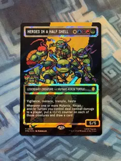 MTG Borderless Surge Foil Heroes in a Half Shell (0096) NM-/EX+ Commander: TMNT - Image 1