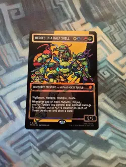 MTG Borderless Surge Foil Heroes in a Half Shell (0096) NM-/EX+ Commander: TMNT - Image 3
