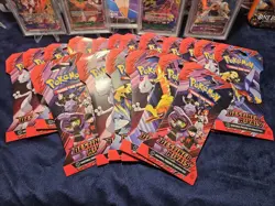 19 Pokemon TCG Sleeved Destined Rivals Booster Packs - Image 1