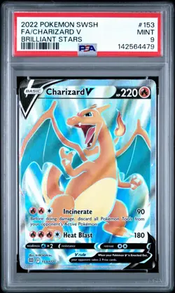 Pokemon Charizard V (Full Art) 153/172 Swsh09: Brilliant Stars Holo PSA 9 - Image 1