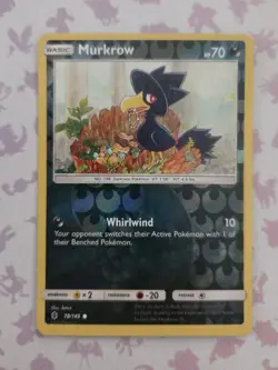 Murkrow 78/145 Rev Reverse Holo SM Guardians Rising Pokemon NM - Image 1