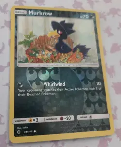 Murkrow 78/145 Rev Reverse Holo SM Guardians Rising Pokemon NM - Image 2