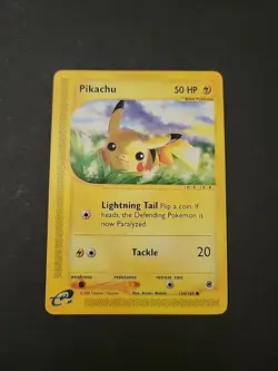 MP 2002 Pikachu 124/165 Expedition Base Set Regular Pokemon TCG Vintage E-Reader - Image 1