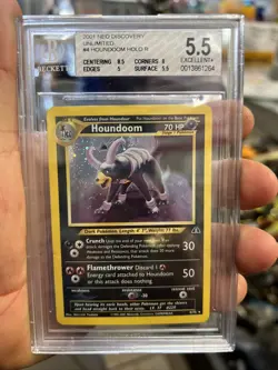 Pokemon TCG Houndoom Neo Discovery 4/75 Unlimited Holo Rare BGS 5.5 - Image 1
