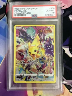 2023 POKEMON SWORD & SHIELD CROWN ZENITH #160 FULL ART/PIKACHU PSA 10 - Image 1