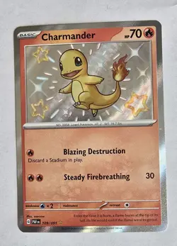 Pokemon Paldean Fates Charmander Baby Shiny 109/091 NM - Image 1