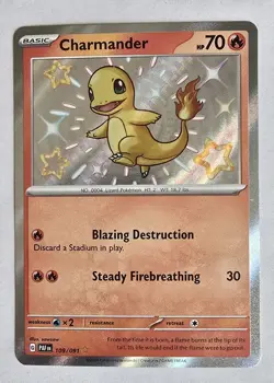 Pokemon Paldean Fates Charmander Baby Shiny 109/091 NM - Image 2