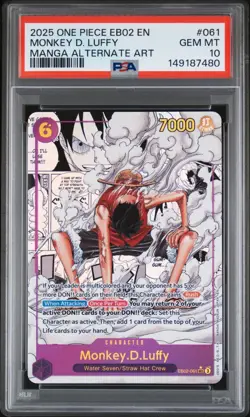 Monkey.D.Luffy PSA 10 - EB02-061 - Manga Alternate Art - One Piece TCG - Image 1