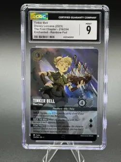 Lorcana First Chapter Tinker Bell Giant Fairy Enchanted Foil #216/204 CGC 9 - Image 1