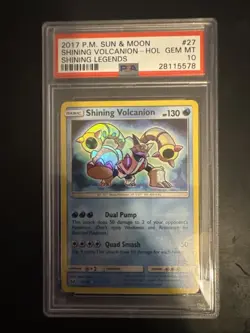 2017 Sun and Moon Shining Volcanion Holo Rare Pokemon Card - Image 1