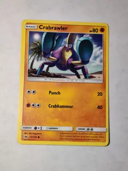 Crabrawler 72/149 Sun & Moon Common Pokemon Card NM - Image 1