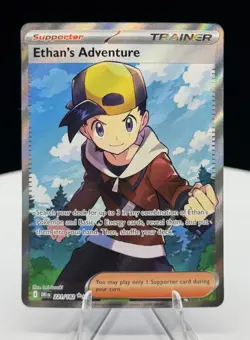 Pokemon TCG Ethan's Adventure Full Art Trainer Card 221/182 Destined Rivals - Image 1