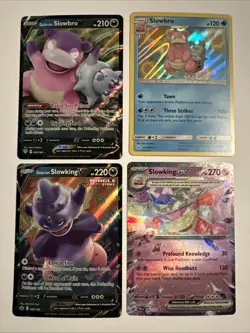 Pokemon SLOWBRO & SLOWKING 4 Card Lot ~ V EX HOLO Galarian - Image 1