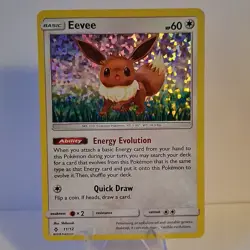 Pokemon Eevee 11/12 SM Base Set Holo 60 HP Basic 2018 English Card - Image 1