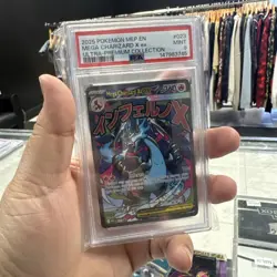 2025 Pokemon MEP EN-ME Black Star PROMO #023 MEGA CHARIZARD X EX PSA 9 TCG Card - Image 1