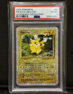Pokemon Pikachu Reverse Holo Card 86/110 Legendary Collection PSA 4 VG-EX 2002 - Image 1