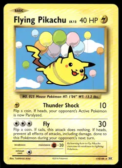 Pokemon Cards Flying Pikachu 110/108 Evolutions Secret Rare LP - Image 1
