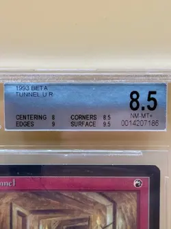 Tunnel MTG Beta Limited Edition (1993) BGS 8.5 NM-MT+ – Magic - Image 2