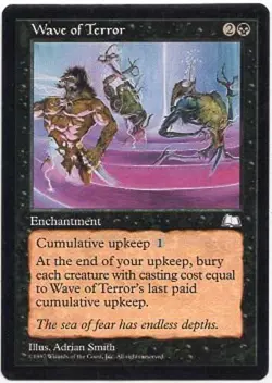 WAVE OF TERROR X1 MAGIC MTG WEATHERLIGHT MODERATE PLAY (MP) SMALL CREASE 1997 - Image 1