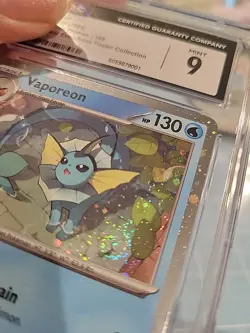 CGC 9 VAPOREON Pokemon Black Star Promo 168 Prismatic Evolutions Poster 1 SWIRL - Image 2