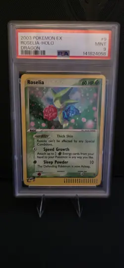 2003 PSA 9 Roselia #9 Holo Rare Eseries Pokemon TCG EX Dragon E-Reader W/guard - Image 2