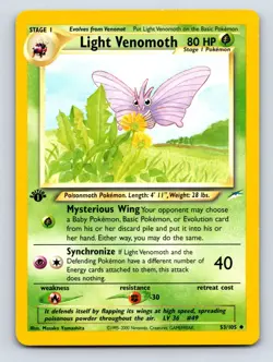 Light Venomoth - 053/105 1st Edition Uncommon Neo Destiny - LP Pokemon TCG - Image 1