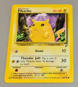 Pikachu # 87/130 Common Karte A Base Set 2 - 2000 Pokemon Englisch Mint Vintage - Image 1