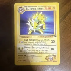 Pokemon Lt. Surge's Jolteon 28/132 Gym Challenge Rare 70 HP Stage 1 Regular 2000 - Image 1