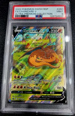 PSA 9 2022 POKEMON SWSH BSP FA/CHARIZARD V ULTRA-PREMIUM COLLECTION 260 - Image 1