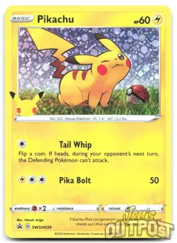 Pokemon TCG Pikachu SWSH039 Holo General Mills Promo 25th Anniversary NM - Image 1