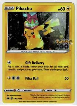 Pikachu SWSH234 Pokemon Pokemon Go Black Star Promo Cosmos Holo - Image 1