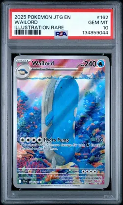 PSA 10 Wailord Journey Together Illustration Rare #162 2025 JTG Pokemon Gem Mint - Image 1