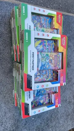 Pokemon TCG First Partner Illustration Collection Series 1 4 Box Lot - Image 1
