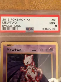 2016 POKEMON XY EVOLUTIONS 51/108 MEWTWO RARE NON HOLO - PSA 9 - Image 4