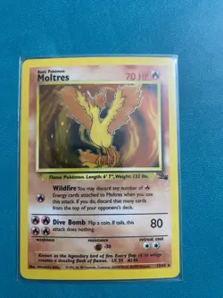 Pokemon TCG Moltres Fossil 12/62 Holo 1999-2000 - NM - Image 1